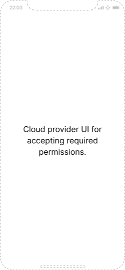 Screen of placeholder where cloud provider UI would be