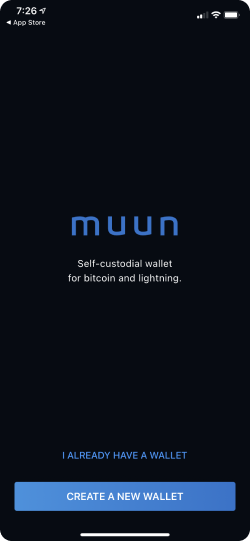 Muun iOS app cover screen