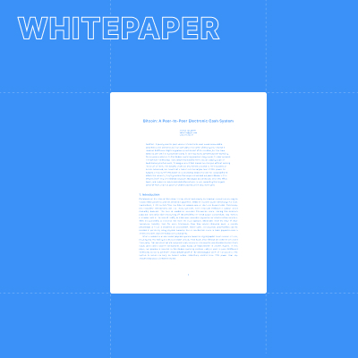 Illustration of the first page of the bitcoin white paper