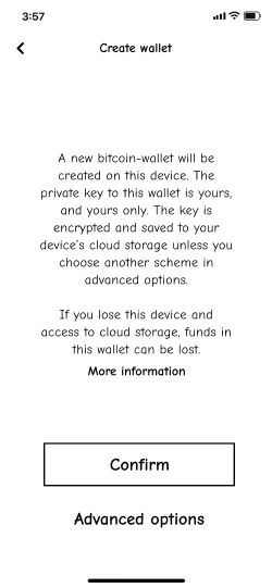 App screen with text information about key storage mechanisms